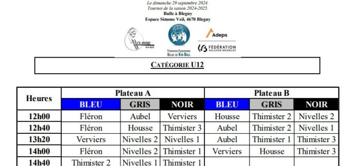 Tournoi Benjamins – Minimes 29 septembre 2024